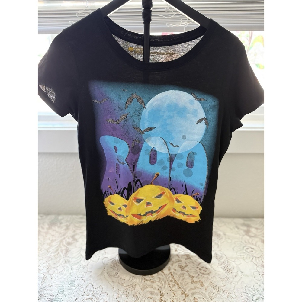 Girls Halloween "BOO" Pumpkin Graphic T-Shirt